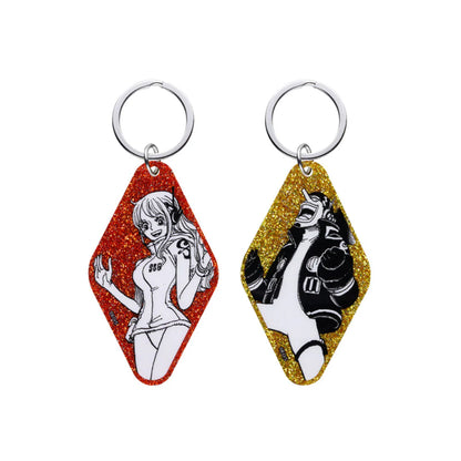 One Piece Glitter Keychain Collection - EGG HEAD