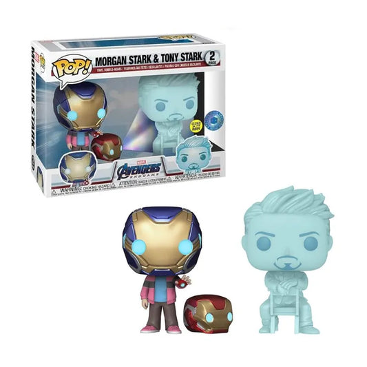 Morgan Stark & Tony Stark Pop In A Box Exclusive Funko Glow