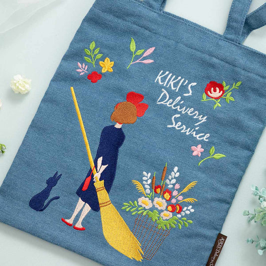 Denim Embroidery Series Vertical Tote Bag | Kiki's Delivery Service