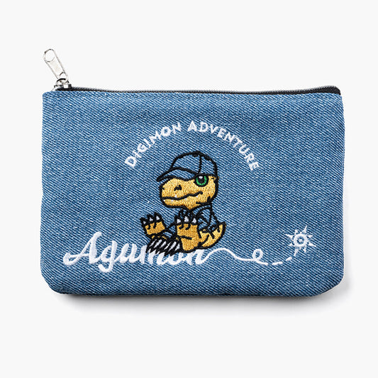 Agumon Denim Series Flat Pouch | Digimon Adventure