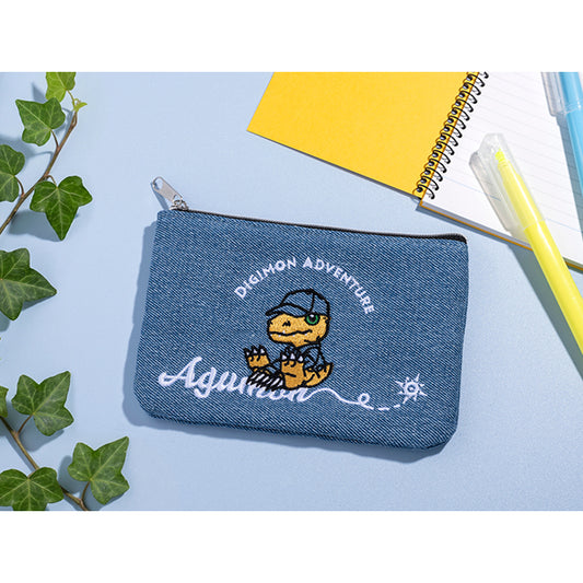 Agumon Denim Flat Pouch