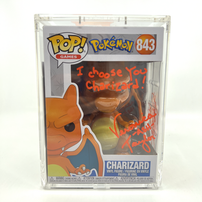 Charizard Double Signed by Ashe Japanese/English Voice Actor - Rica Matsumoto/Veronica Taylor