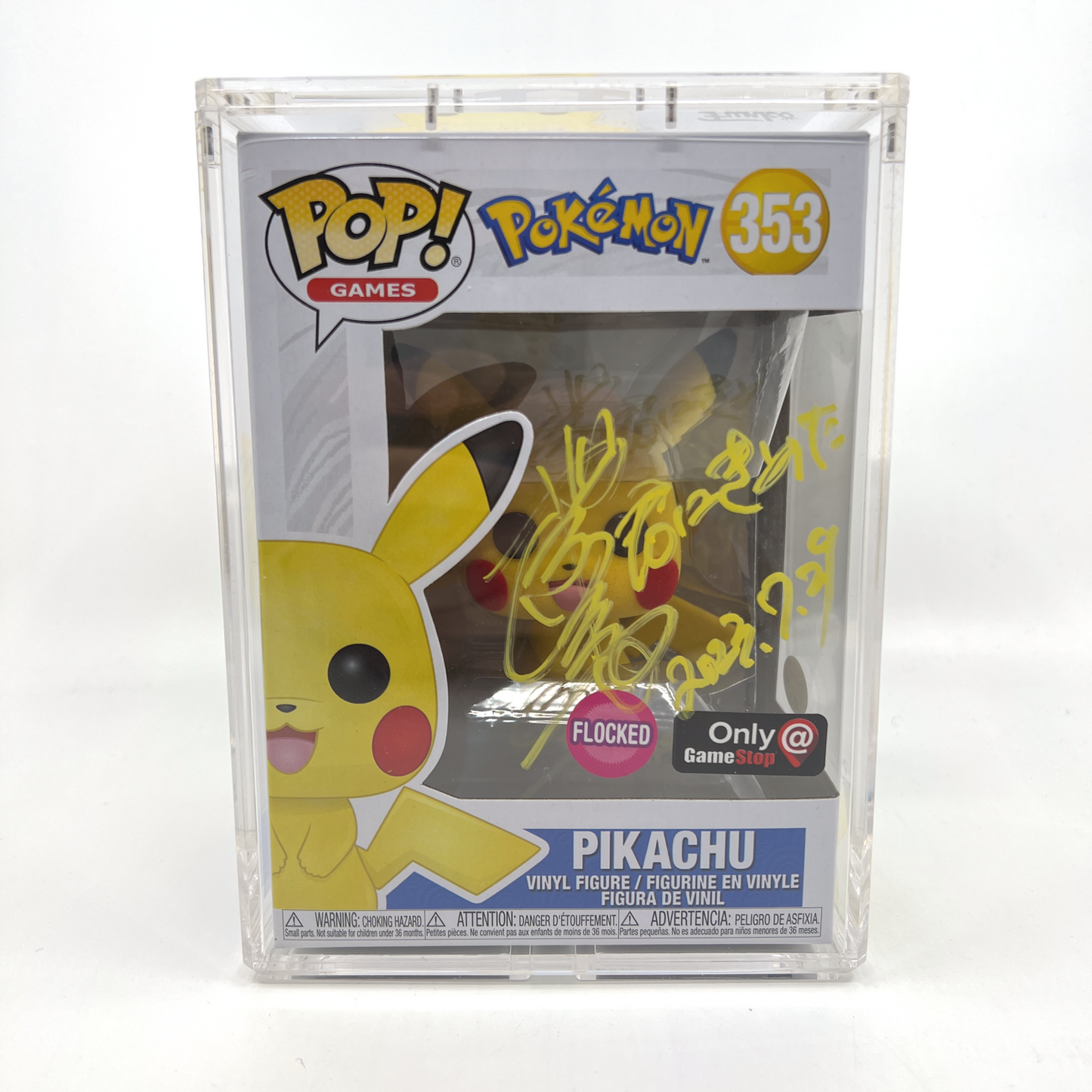 Pikachu Signed by Ashe Japanese Voice Actor - Rica Matsumoto - V1