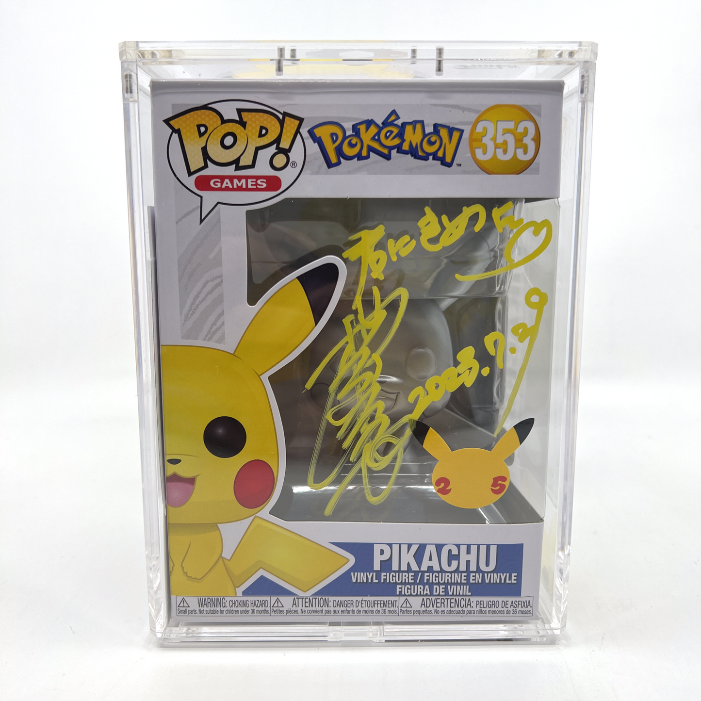 Pikachu Signed by Ashe Japanese Voice Actor - Rica Matsumoto - V2