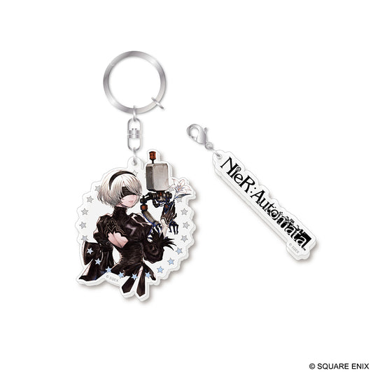 2B & Pod 042 Keychain | NieR Series 15th Anniversary