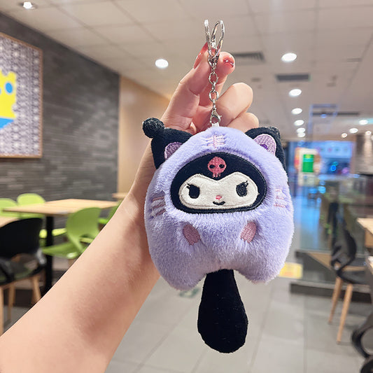 Kuromi Plush Keychain (Cat version)